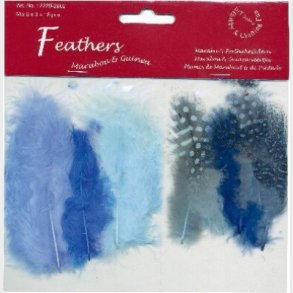 Fjer - 8-10 Cm - 18 Stk. - Bl