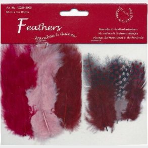 Fjer - 8-10 Cm - 18 Stk. - Bordeaux Rd