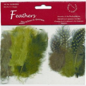 Fjer - 8-10 Cm - 18 Stk. - Grn