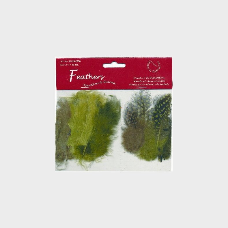 Fjer - 8-10 Cm - 18 Stk. - Grn