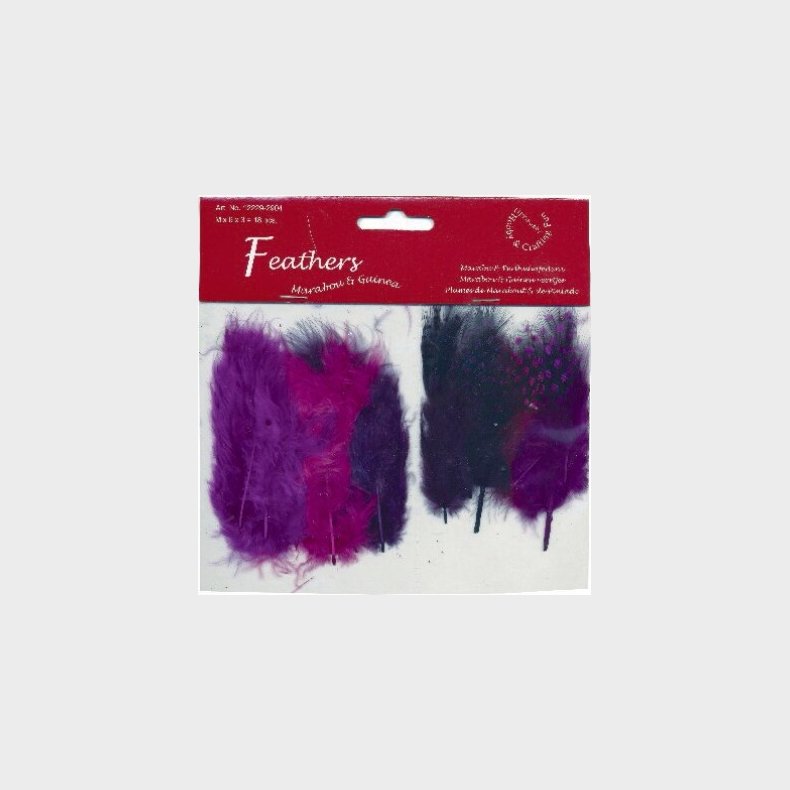 Fjer - 8-10 Cm - 18 Stk. - Lilla