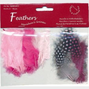 Fjer - 8-10 Cm - 18 Stk. - Rd