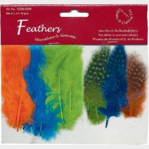 Fjer - 8-10 Cm - 18 Stk. - Neon