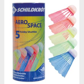 Fjerbolde af plastik, 5 stk