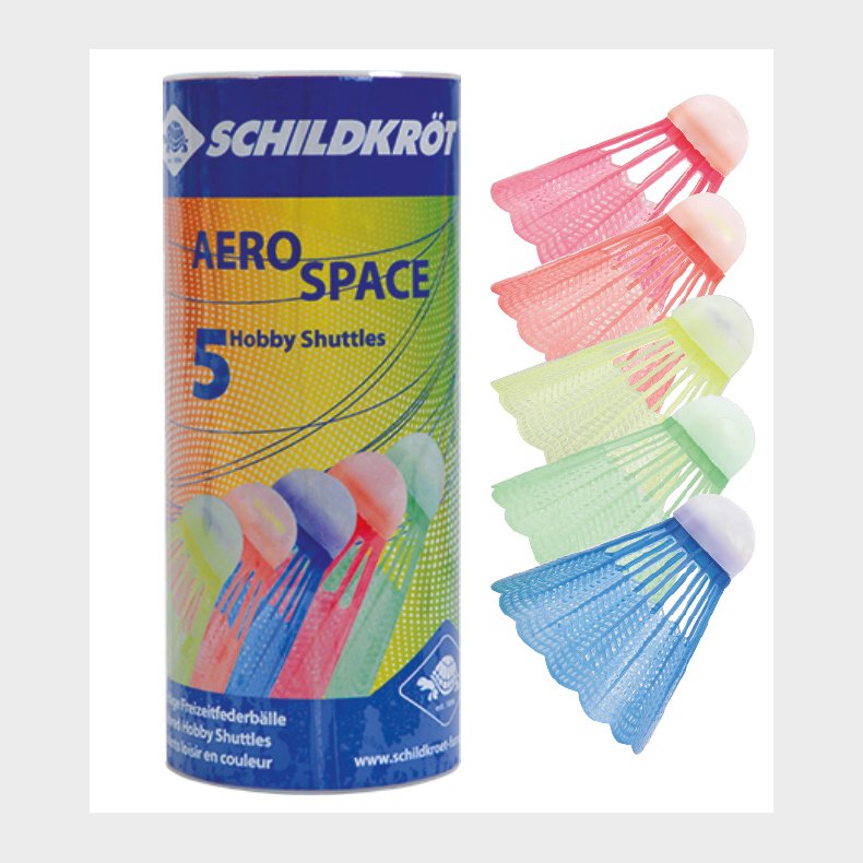 Fjerbolde af plastik, 5 stk