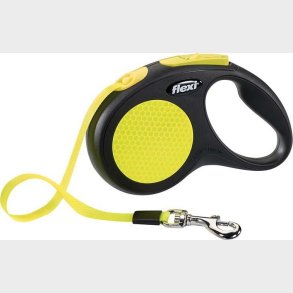 Flexi - Hundesnor - 5 Meter - New Neon - Maks. 15 Kg - Grn