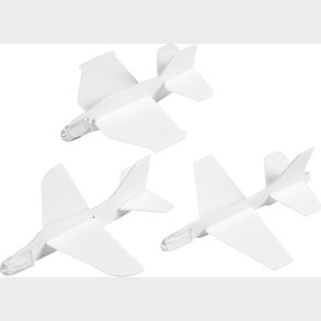 Flyvemaskiner - L 11,5-12,5 Cm - B 11-12 Cm - Hvid - 3 Stk.
