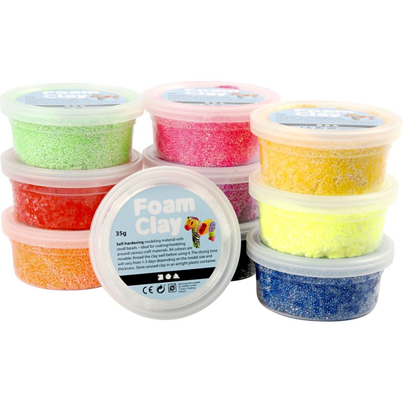 Creativ Company | Foam Clay 10 x 35 gr. - Basisfarver