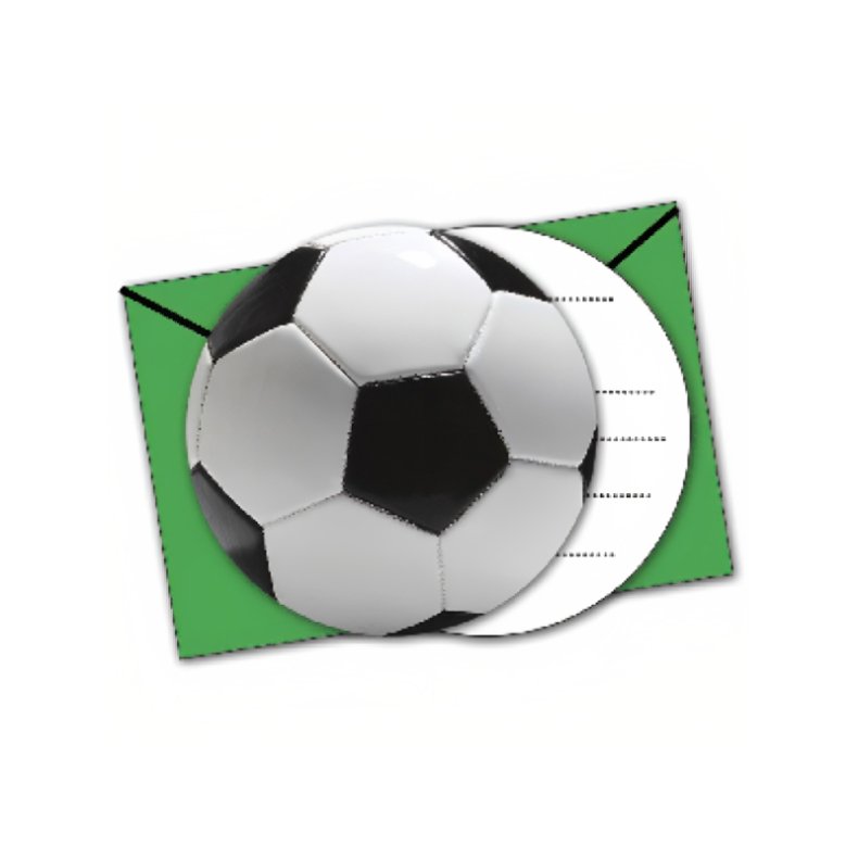 Fodbold fdselsdagsinvitationer - 6 stk.