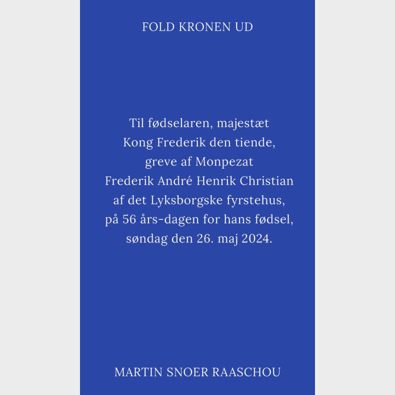 Fold Kronen Ud - Martin Snoer Raaschou - Bog