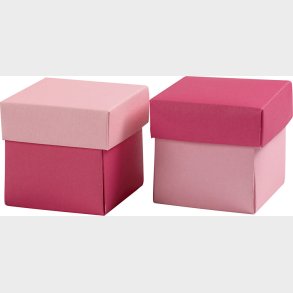 Fold-selv-ske - Str. 5,5x5,5 Cm - 250 G - Rosa/pink - 10 Stk.