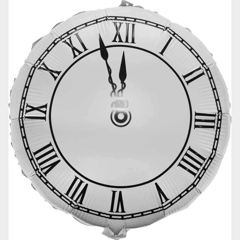 Folieballon Ur - 45 Cm - Hvid - Scanseason