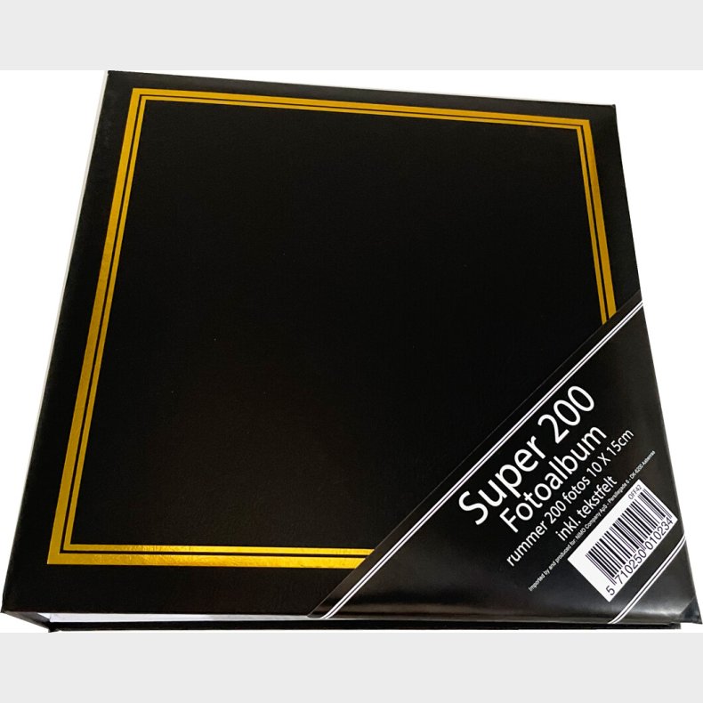 Fotoalbum Super 200 10 X 15 Sort / Guld