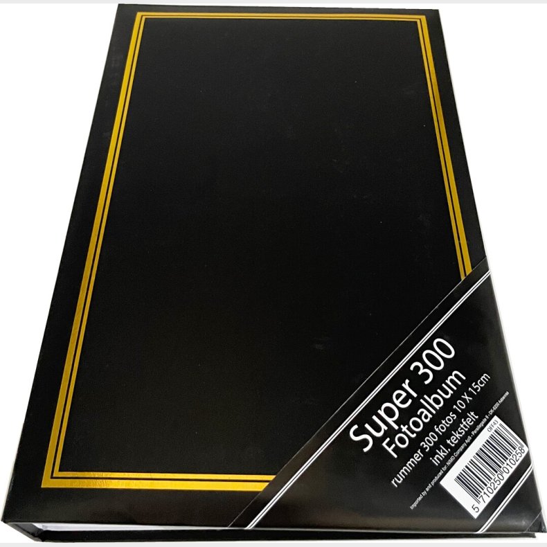 Fotoalbum Super 300 10 X 15 Sort / Guld
