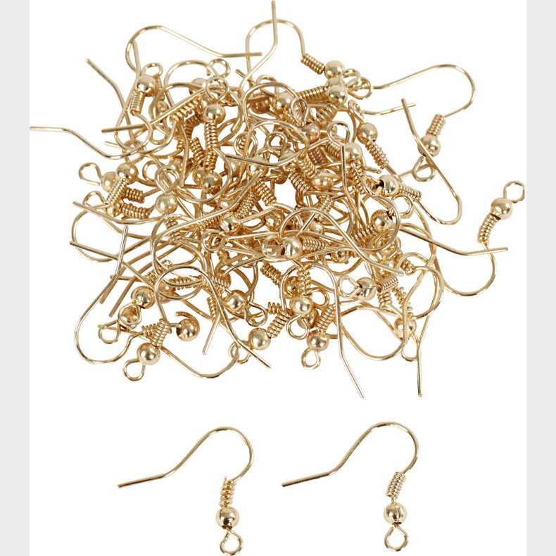 Fransk �rekrog - L 18 Mm - Forgyldt - 100 Stk.