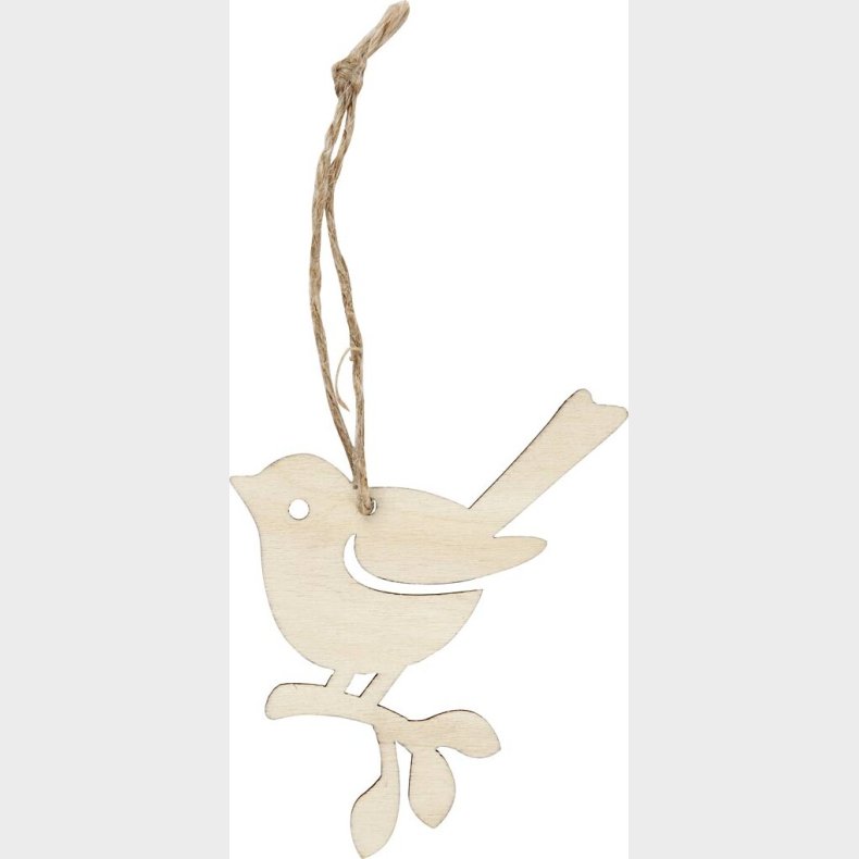 Fugl  - H 9 Cm - B 6,5 Cm - 5 Stk.