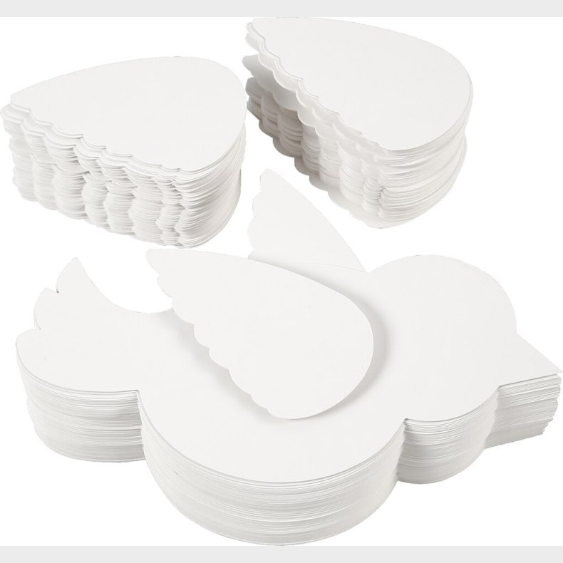 Fugl - L 25 Cm - 400 G - Hvid - 100 St