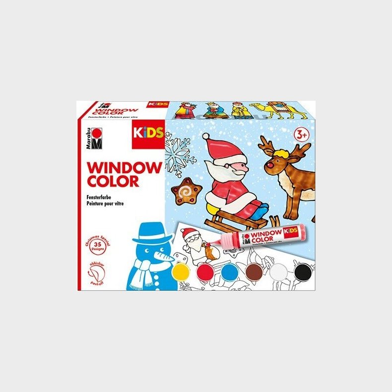 Vinduesmaling Skabeloner Til Jul - Inkl. Maling - 6x25 Ml - Marabu
