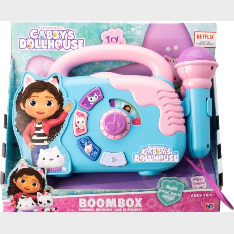 Gabby's Dollhouse - Boombox Med Mikrofon, Lys Og Lyd