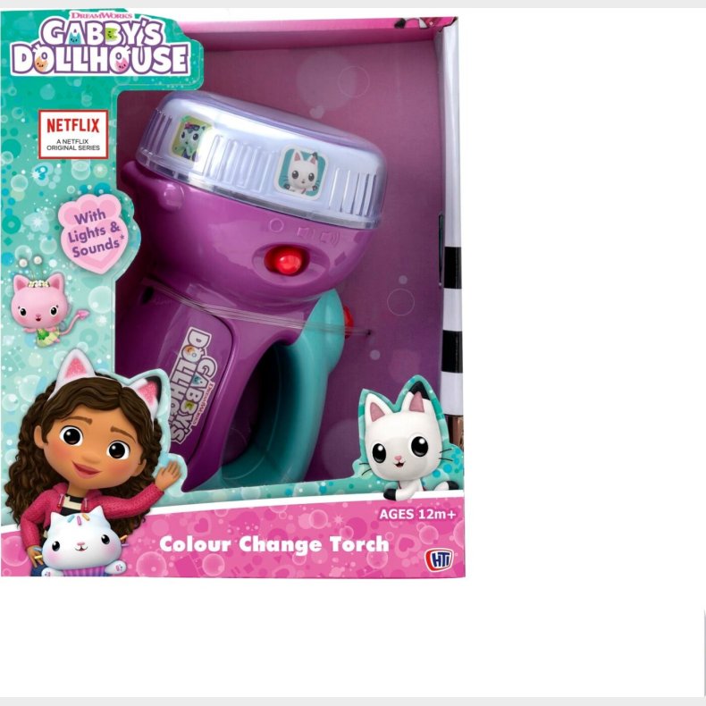 Gabby's Dollhouse - Farveskiftende Lommelygte Med Lyd Til B�rn
