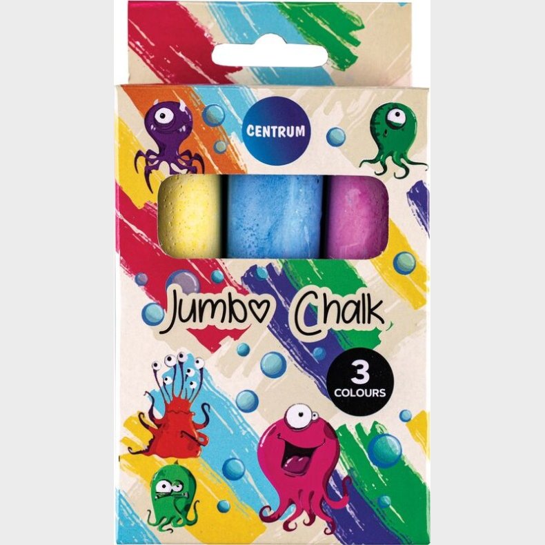 Gadekridt  - Jumbo Str - Assorterede Farver