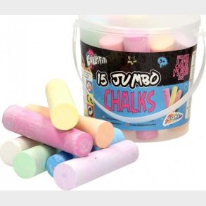 Grafix - Store Jumbo Gadekridt I Spand - Chalkfiti - 15 Stk.