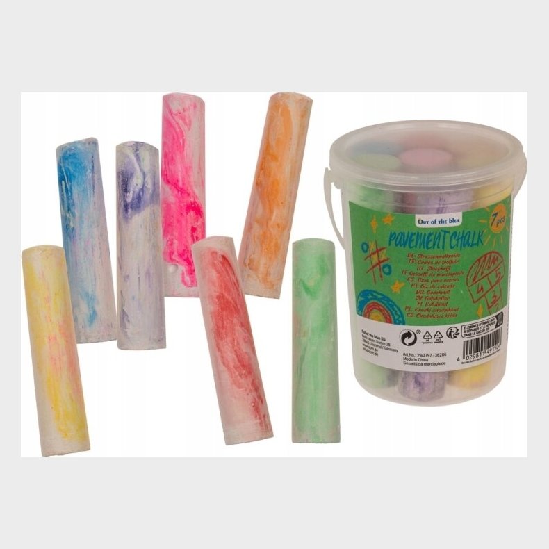 Gadekridt - Marmorfarvet 7 Stk I Spand - Out Of The Blue