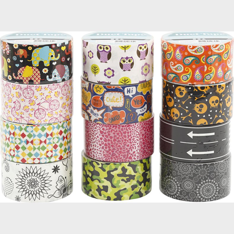 Gaffatape - B 48 Mm - Assorterede Farver - 12x5 M