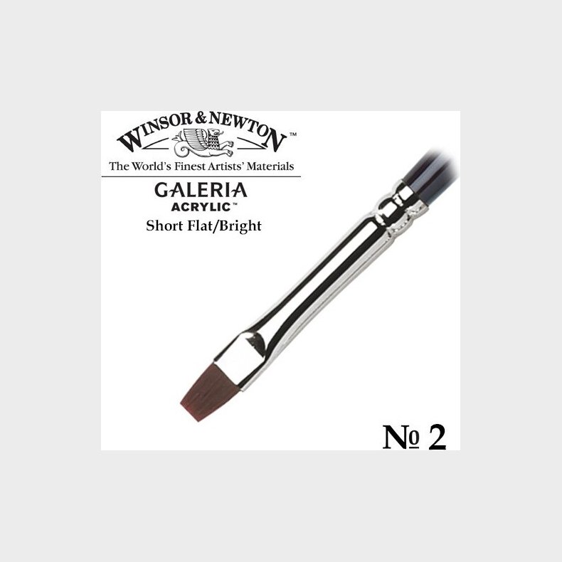 Winsor & Newton - Galeria Akryl Pensel - Flad - Kort Skaft - Str. 2