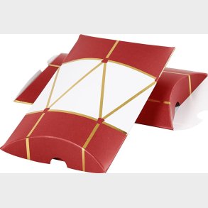 Gaveske - Tromme - Str. 12x9,4x2,5 Cm - 300 G - Guld - Rd - Hvid - 3 Stk.