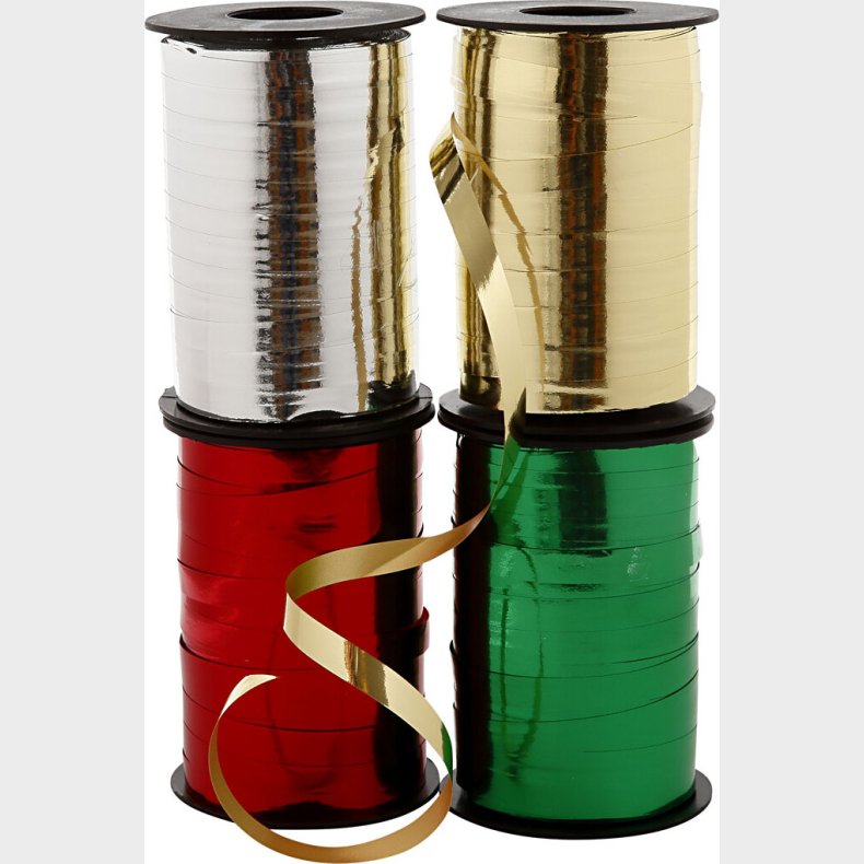 Gavebnd - Guld Slv Rd Grn - B 10 Mm - Blank - 4x250 M