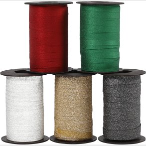 Gavebnd - Flere Farver - B 10 Mm - Glitter - 5x100 M