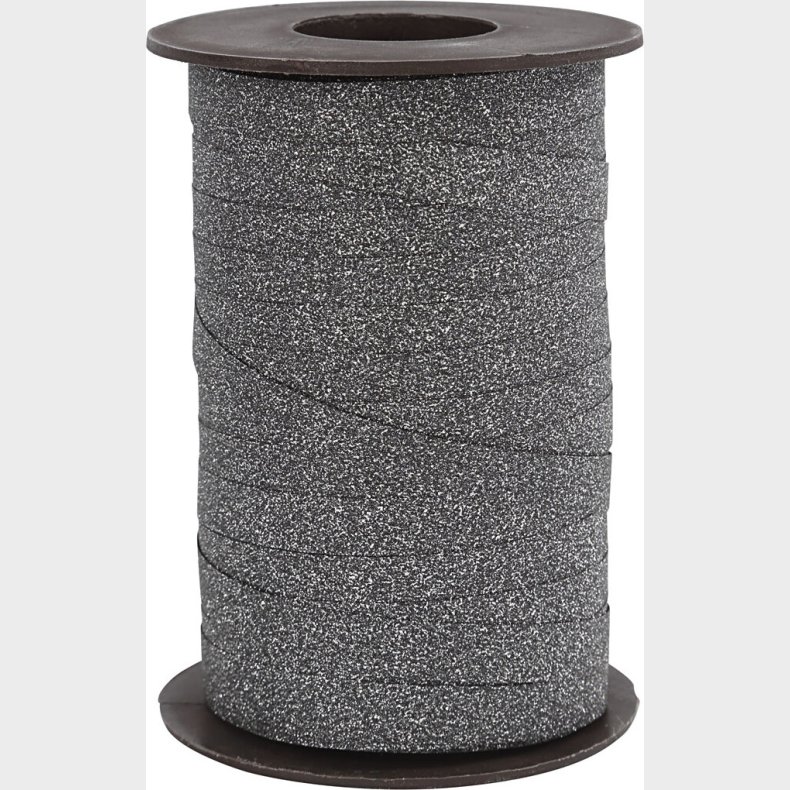 Gavebnd - Sort - B 10 Mm - Glitter - 100 M