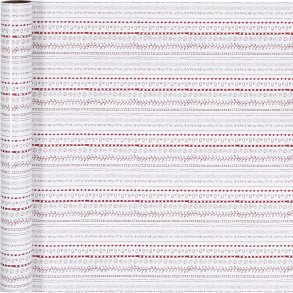 Gavepapir - Doodles - Rd Hvid - B 70 Cm - 80 G - 4 M