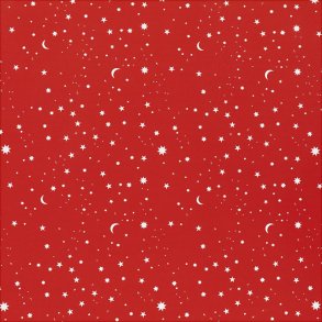 Gavepapir - Stjerner Og Mner - Mrk Rd - B 50 Cm - 80 G - 100 M