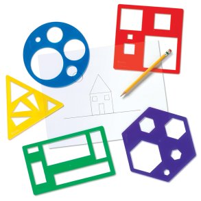 Learning Resources | Geometriske former - Skabeloner, 5 stk.
