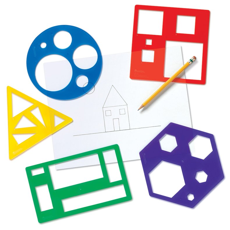 Learning Resources | Geometriske former - Skabeloner, 5 stk.