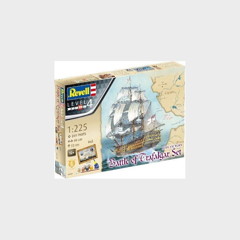 Revell - Hms Victory Skib Byggest - Battle Of Trafalgar - 1:225 - Level 4 - 05767