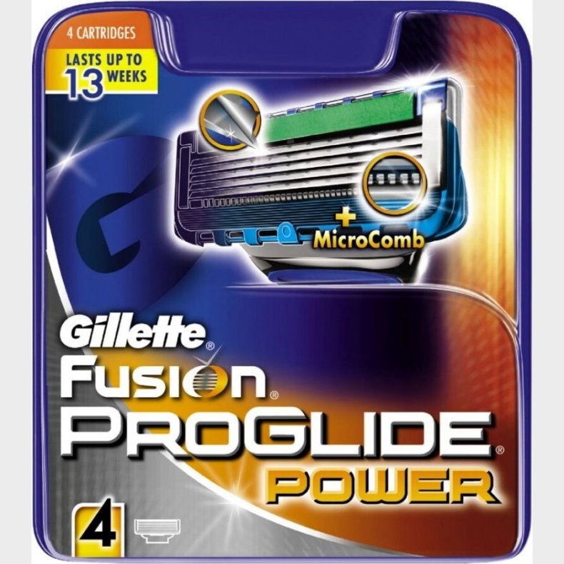 Gillette Fusion Proglide Power Barberblade - 4 Stk