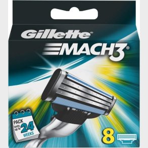 Gillette Mach 3 Barberblade S�t Med 8 Stk.