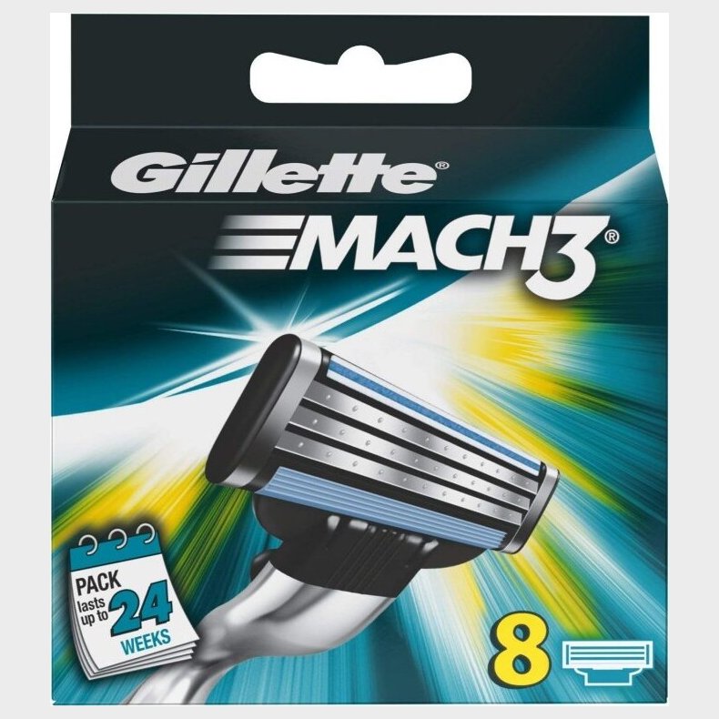 Gillette Mach 3 Barberblade S�t Med 8 Stk.