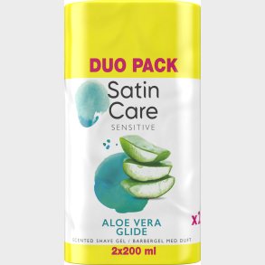 Gillette - Satin Care Shaving Gel Aloe Vera - White/yellow - 2x200 Ml