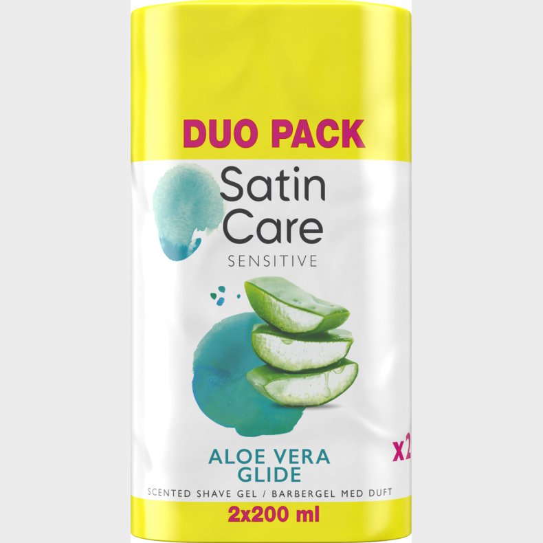 Gillette - Satin Care Shaving Gel Aloe Vera - White/yellow - 2x200 Ml