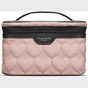 Gillian Jones - Beauty Box - Quiltet Toilettaske - Rosa Med Hjerter