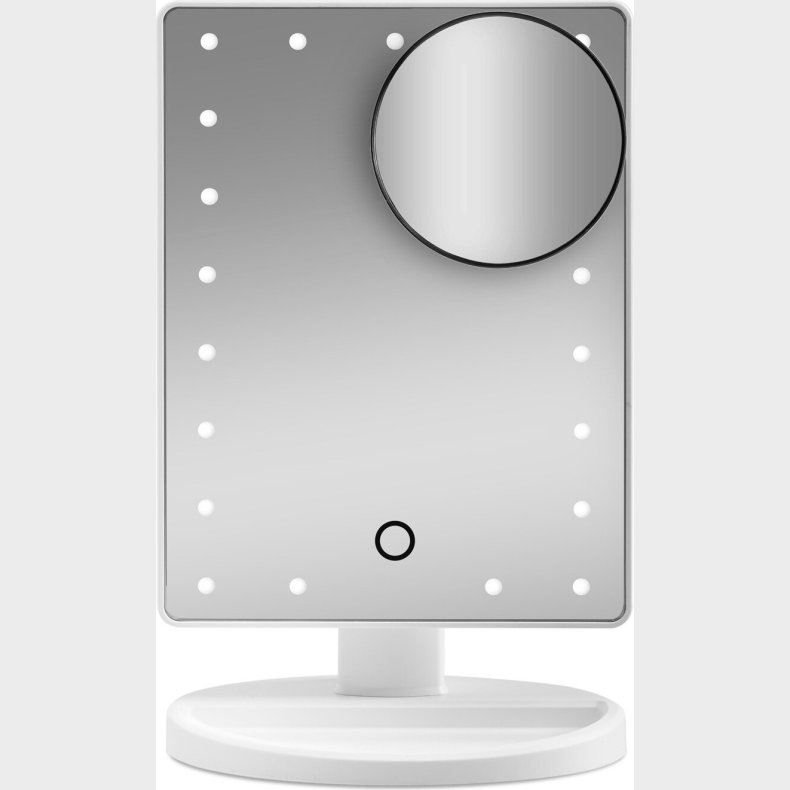 Gillian Jones - Hollywoodspejl Med Lys Og Sugekopspejl - Hvid