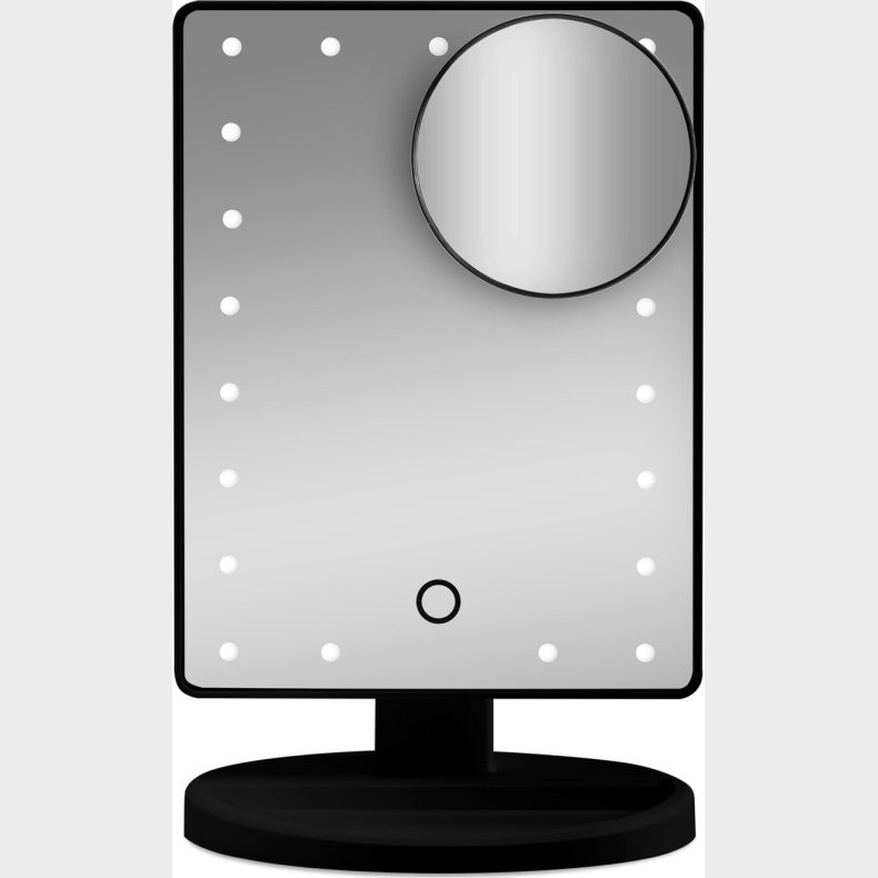 Gillian Jones - Hollywoodspejl Med Lys Og Sugekopspejl - Sort