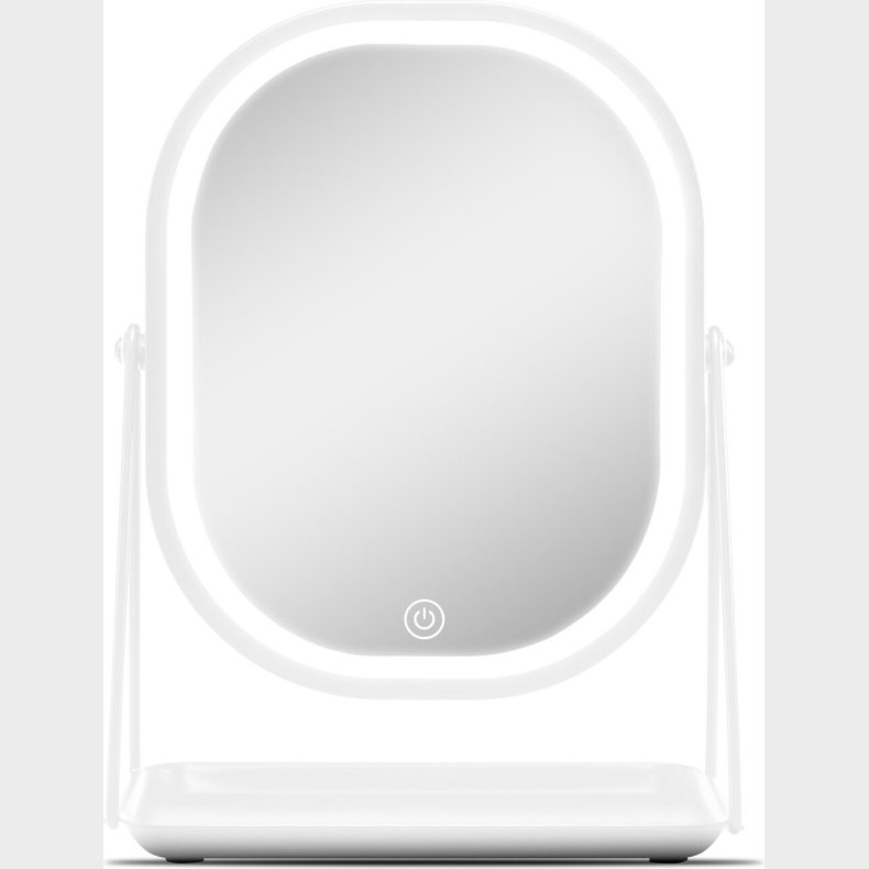 Gillian Jones - Makeupspejl Med Lys Og Bakke - Hvid