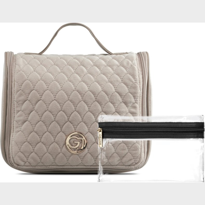 Gillian Jones - Kosmetik Toilettaske - Beige - Velour