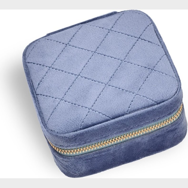 Gillian Jones - Smykkeskrin - Bl� Velour - 10 X 10 Cm