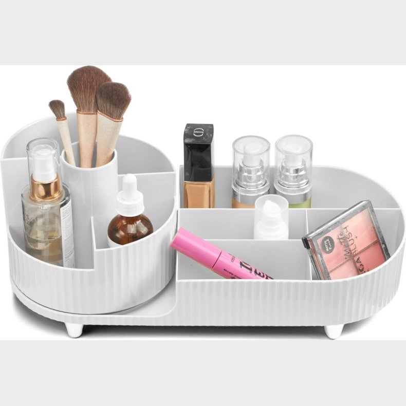 Gillian Jones - Makeup Organizer Med Drejefunktion - Hvid - Stor
